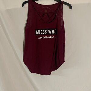 Wound Up Burgundy Tank Top